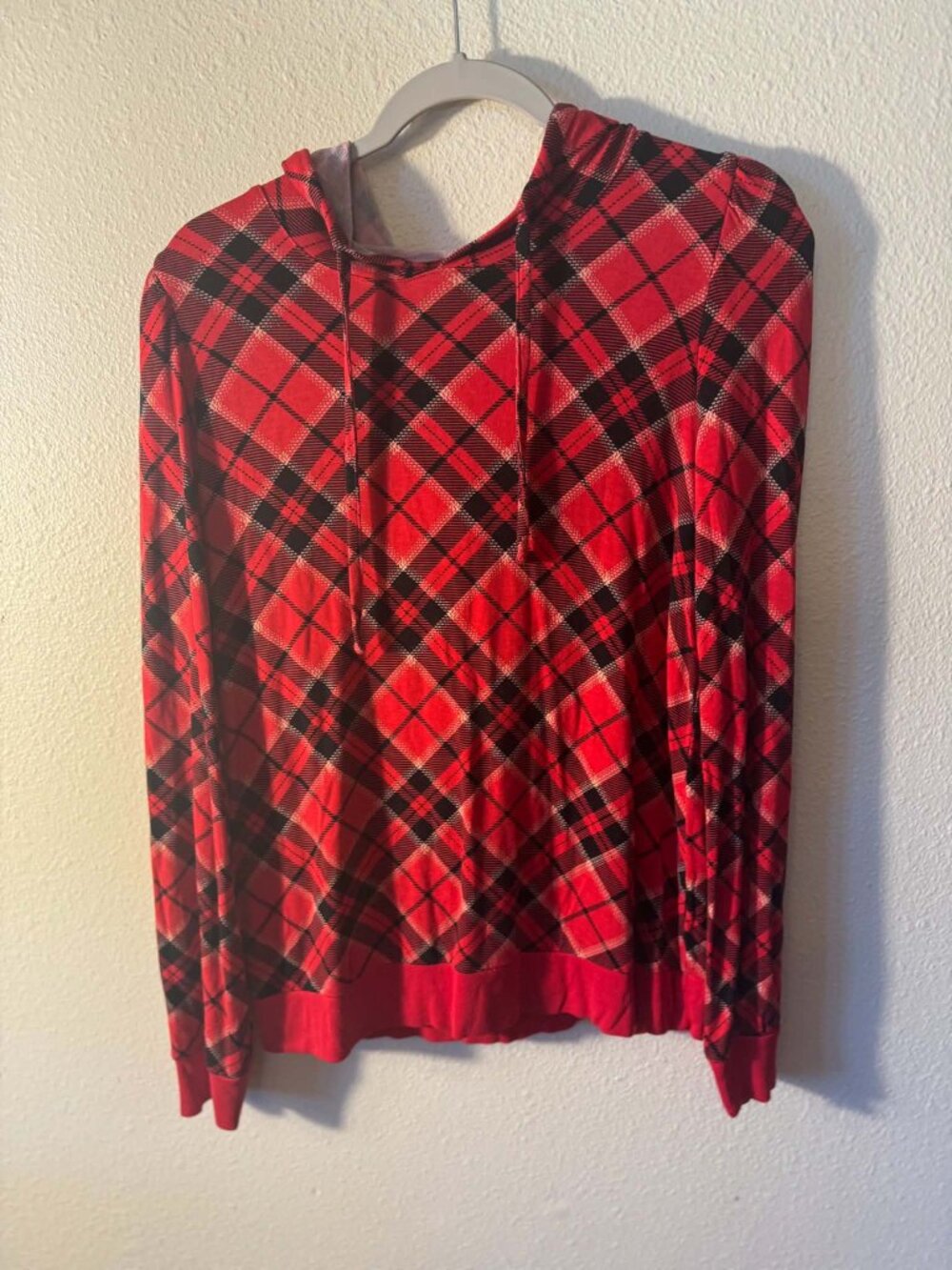 CATO Red & Black Plaid Hoodie – Size Medium - EUC